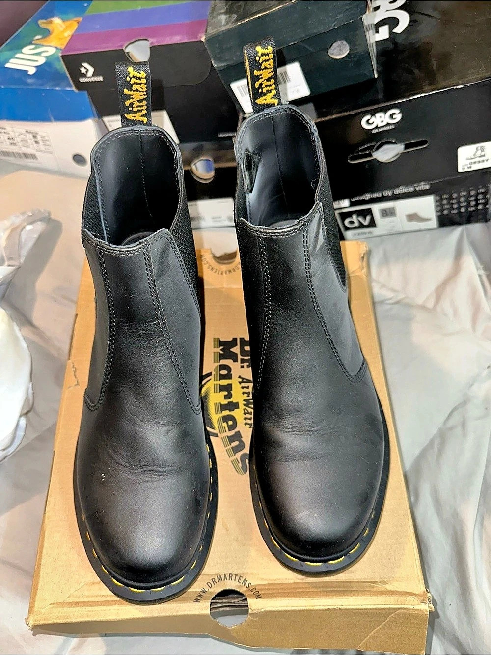 Dr. Martens 2976 Women’s Chelsea Boots – Black Nappa Leather – Women’s US 11